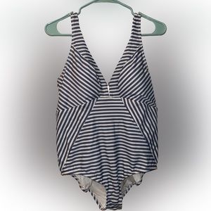 Time And Tru one piece striped swimsuit 1X new with tags